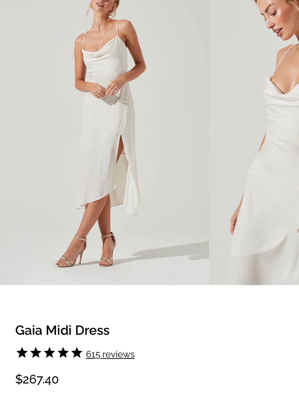 Off White Midi Slip Dress